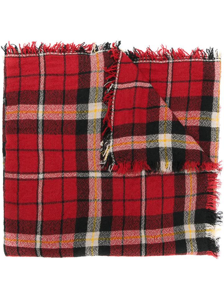 Isabel Marant Étoile - Loria Plaid Scarf - Women - Silk/wool - One Size, Red, Silk/wool