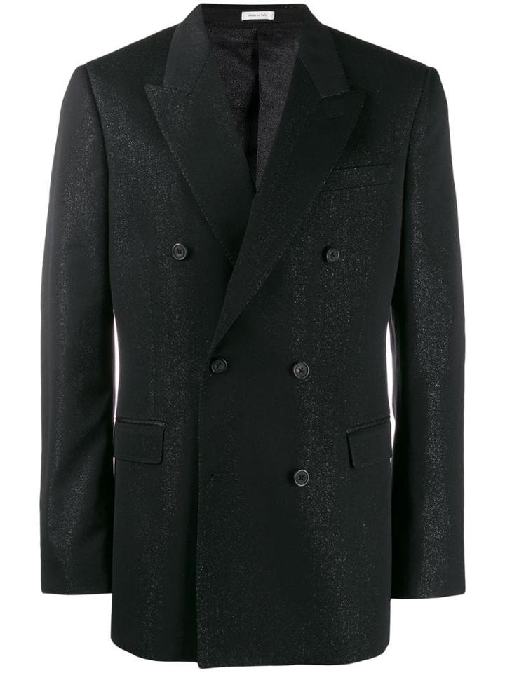 Alexander Mcqueen Glitter Detail Suit Jacket - Black