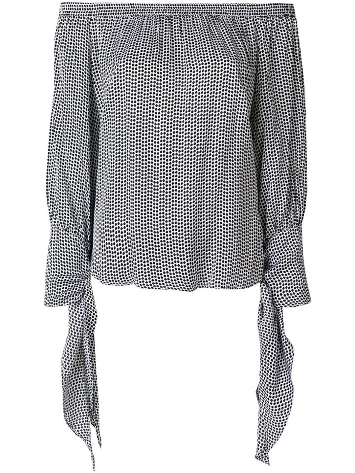 Isabelle Blanche Off-shoulder Polka Dot Blouse - White