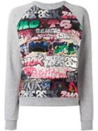 Giamba Graffiti Sweatshirt, Women's, Size: 42, Grey, Cotton/polyester