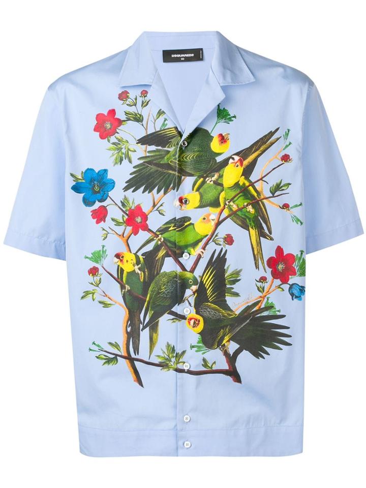 Dsquared2 Birds Print Shortsleeved Shirt - Blue