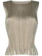 Pleats Please By Issey Miyake Sleeveless Fringe Embellished Blouse -
