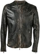Giorgio Brato Biker Jacket, Men's, Size: 50, Brown, Leather/cotton/nylon