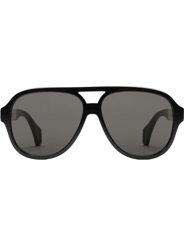 Gucci Eyewear Aviator Sunglasses With Gucci Stripe - Black