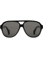 Gucci Eyewear Aviator Sunglasses With Gucci Stripe - Black
