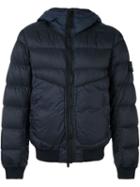 Stone Island Padded Jacket, Men's, Size: Large, Blue, Polyurethane Resin/polyamide/duck Feathers