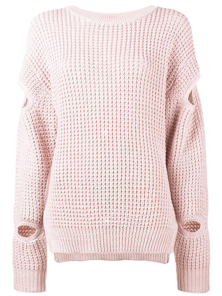 Preen By Thornton Bregazzi Waffle Knit Jumper - Pink & Purple