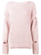 Preen By Thornton Bregazzi Waffle Knit Jumper - Pink & Purple