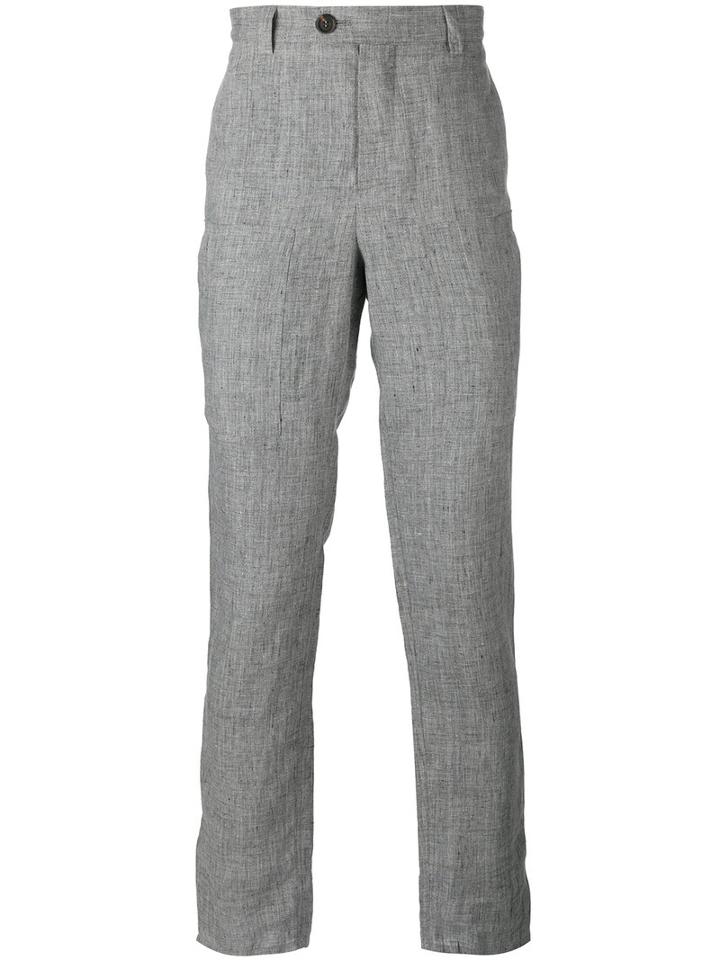 Brunello Cucinelli - High Waist Trousers - Men - Cotton/linen/flax/viscose - 52, Grey, Cotton/linen/flax/viscose
