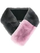 N.peal Fur Contrast Neck Warmer, Women's, Grey, Rabbit Fur/cashmere