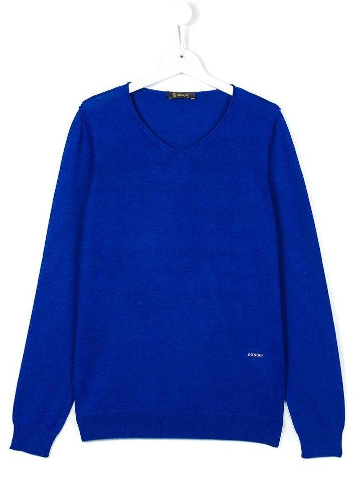 Dondup Kids V-neck Cardigan, Girl's, Size: 14 Yrs, Blue