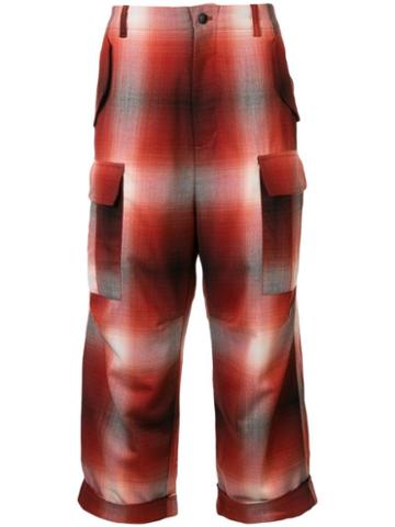 Indice Studio Plaid Pattern Trousers - Red