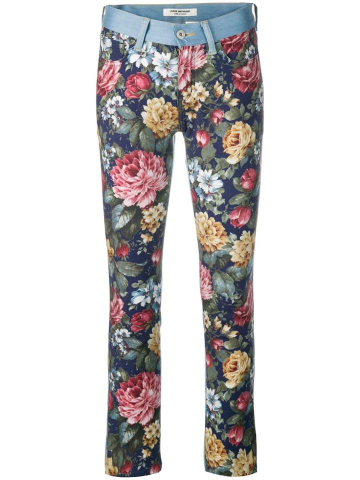 Junya Watanabe Floral Skinny-fit Trousers - Black