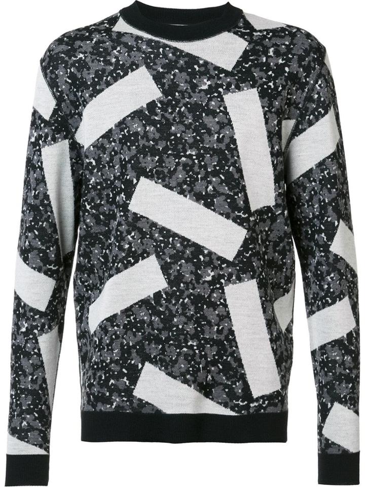 Julien David Intarsia Knit Jumper - Black