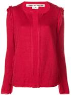 Comme Des Garçons Ruffle Trim Cardigan - Red