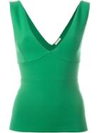 P.a.r.o.s.h. Plunging V-neck Top, Women's, Size: Medium, Green, Polyamide/spandex/elastane/viscose