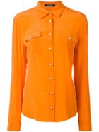 Balmain - Chest Pocket Button-up Shirt - Women - Silk - 40, Yellow/orange, Silk