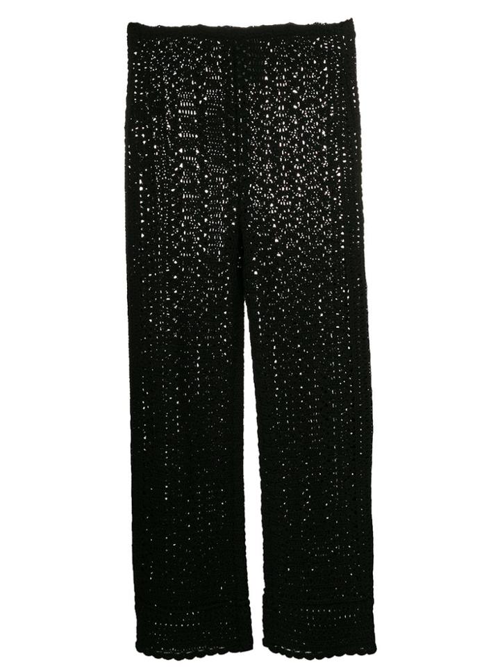 Alberta Ferretti Woven Detail Trousers - Black