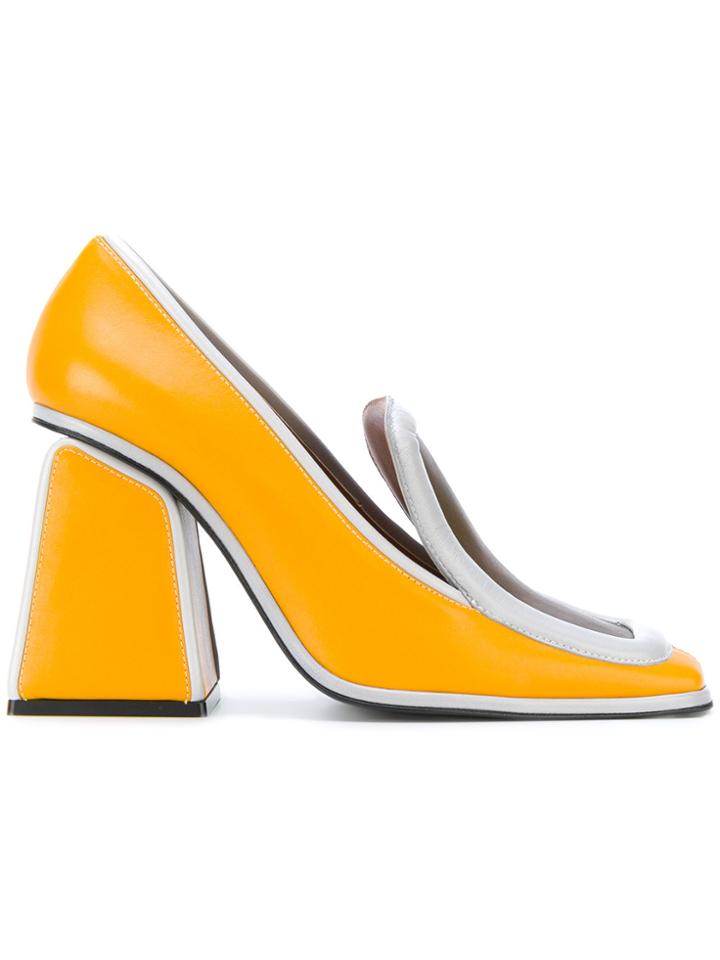 Marni Tri-coloured Moccasin Pumps - Yellow & Orange