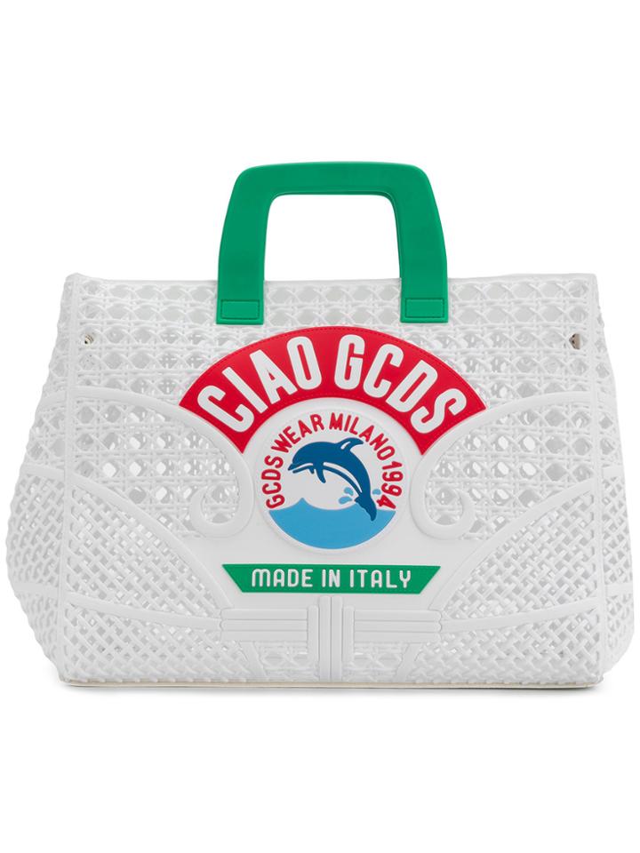 Gcds Perforated Ciao Tote Bag - White