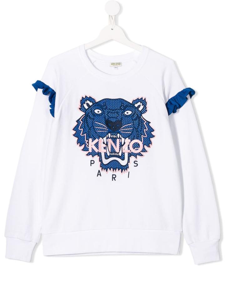 Kenzo Kids Tiger Print Sweater - White