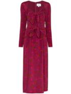 Rebecca De Ravenel Zaza Double-tie Midi Dress - Red
