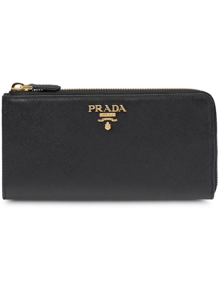 Prada Large Logo Wallet - Black