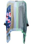 Twin-set Printed Poncho Blouse, Women's, Size: M, Pink/purple, Polyester/cupro/viscose