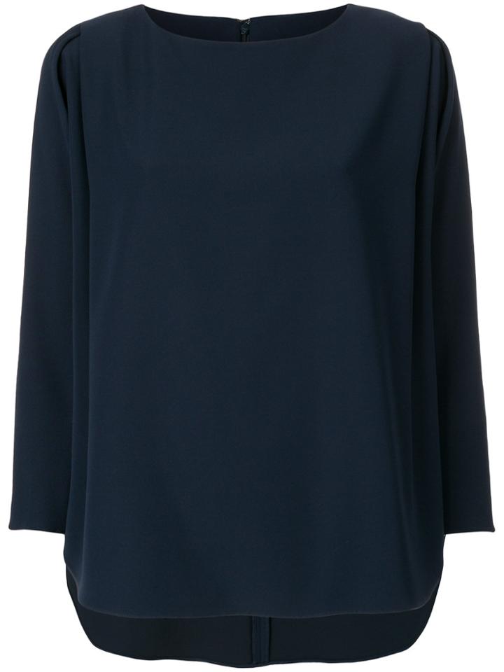 Emporio Armani Pleated Sleeve Blouse - Blue