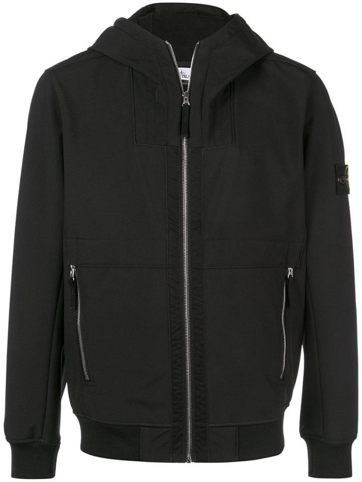Stone Island Hooded Track Jacket - Black