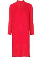Rosetta Getty Tie Neck Shift Dress, Women's, Size: 8, Red, Silk