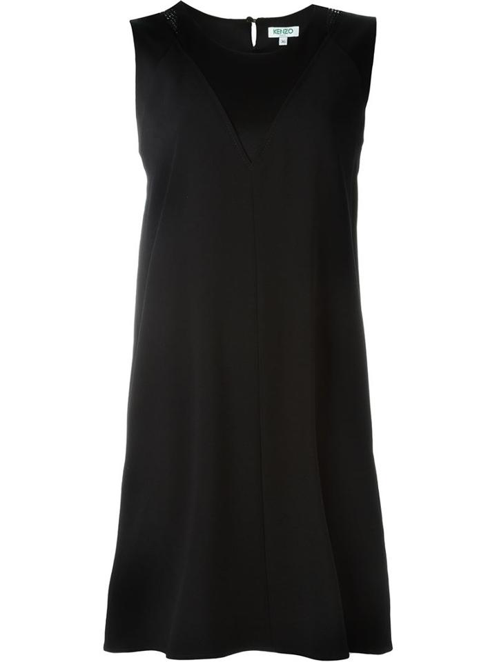 Kenzo Stitch Detailed Dress, Women's, Size: 40, Black, Polyester/triacetate