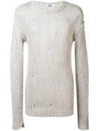 Lost & Found Ria Dunn - Distressed Jumper - Men - Cotton/linen/flax - Xs, White, Cotton/linen/flax