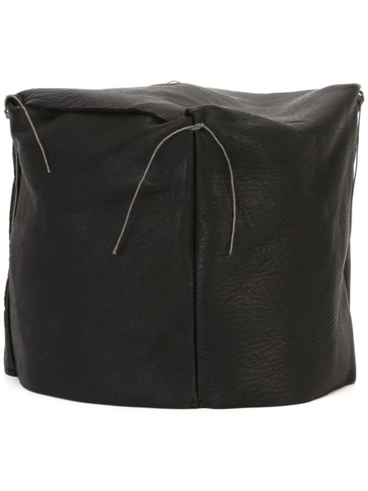 Ma+ Cubic Hat, Adult Unisex, Black, Calf Leather