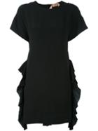 No21 - Embellished Pleated Frill Dress - Women - Silk/acetate - 38, Black, Silk/acetate