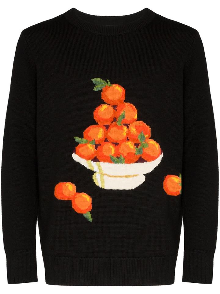 Casablanca Tomato Pyramid Wool Sweater - Black