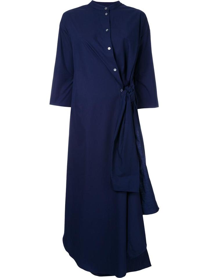Scanlan Theodore Tie Front Maxi Dress, Women's, Size: S/m, Black, Cotton