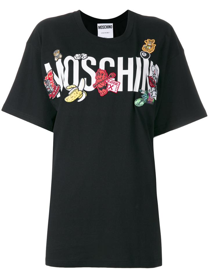 Moschino Patched Logo T-shirt - Black