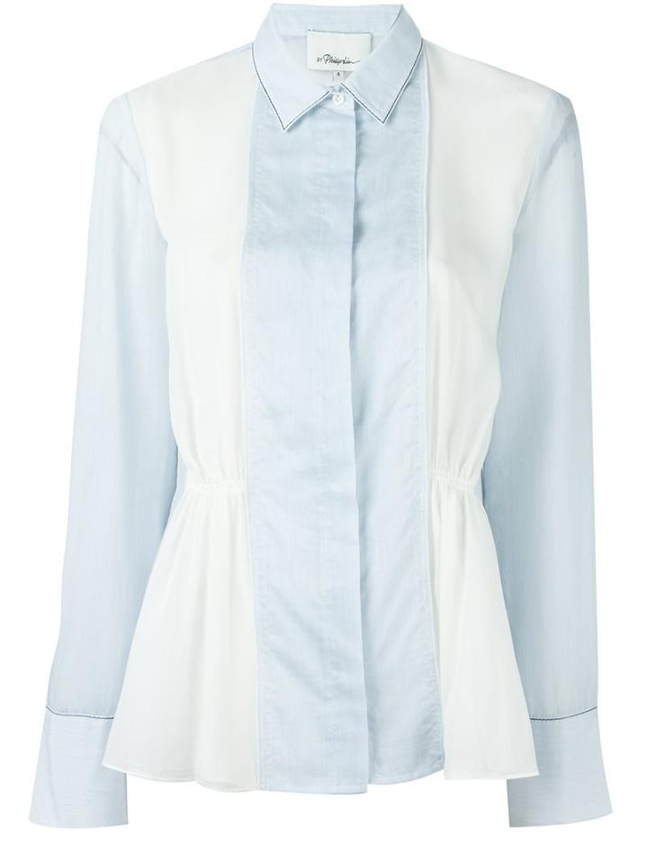 3.1 Phillip Lim Panelled Shirt, Women's, Size: 10, White, Silk/cotton