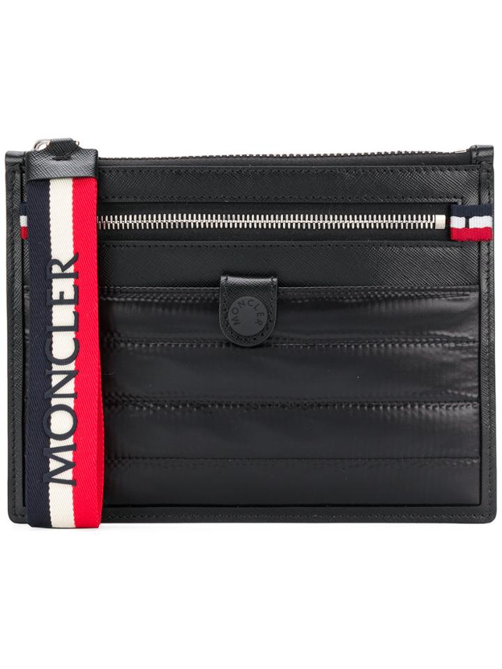 Moncler Zip Top Small Pouch Bag - Black