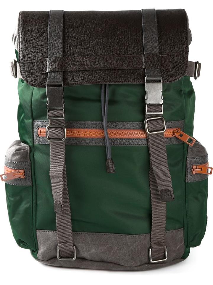 Dolce & Gabbana Etna Backpack, Green, Cotton/leather/nylon