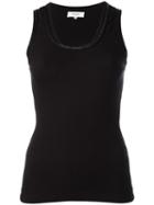 Carven Contrasting Neck Tank, Women's, Size: Medium, Black, Cotton/polyester/spandex/elastane