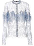 Maki Oh - Lace Feather Blouse - Women - Rayon - Xs, Grey, Rayon