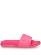 Fendi Logo Embossed Slides - Pink
