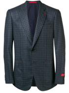 Isaia Checked Tailored Blazer - Blue