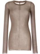 Rick Owens Long Sleeve Rib T-shirt - Grey