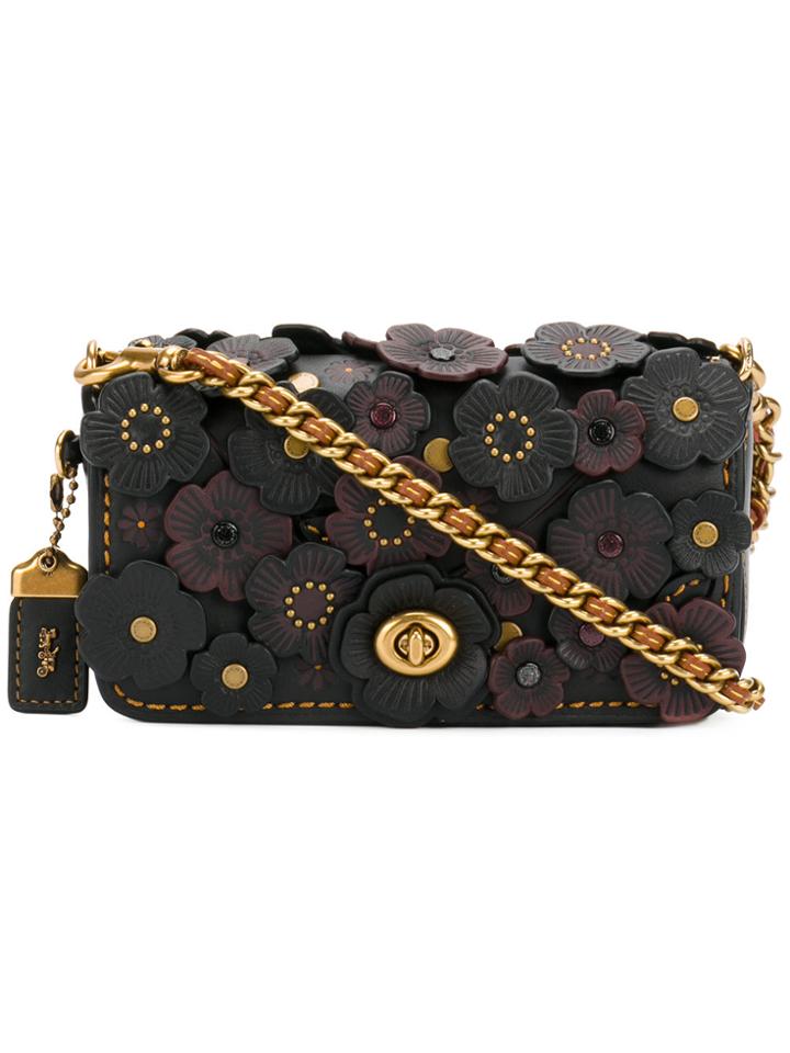 Coach Appliqué Dinky Cross Body Bag - Black