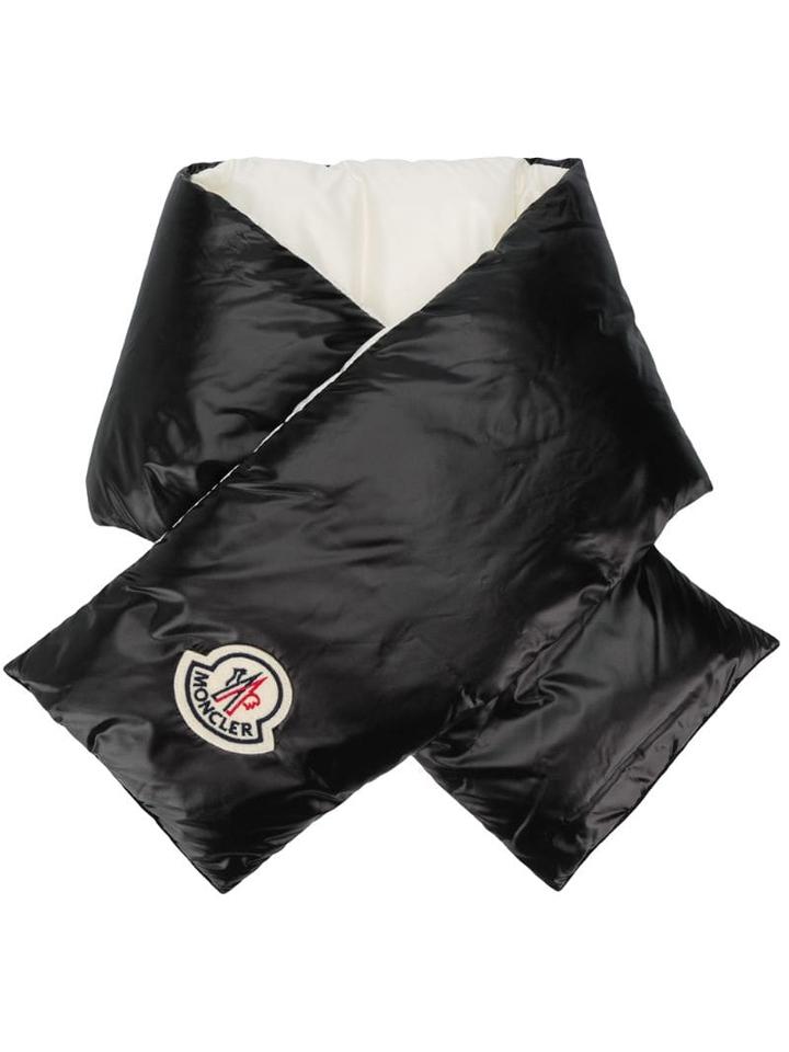 Moncler Embroidered Logo Padded Scarf - Black