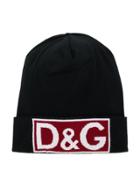 Dolce & Gabbana Kids Teen Logo Knit Hat - Black