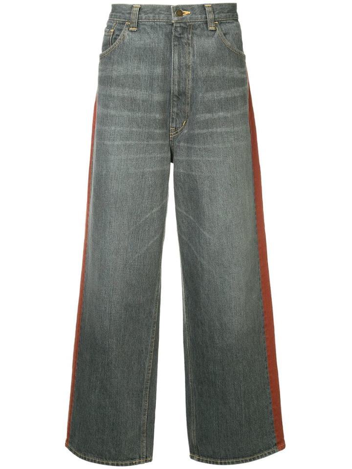 Facetasm Wide Leg Denim Trousers - Grey